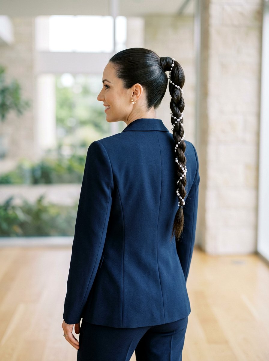 Rope Braid Pearl Ponytail - 20 party hairstyle with pearl ponytail - 20 party hairstyle with pearl ponytail