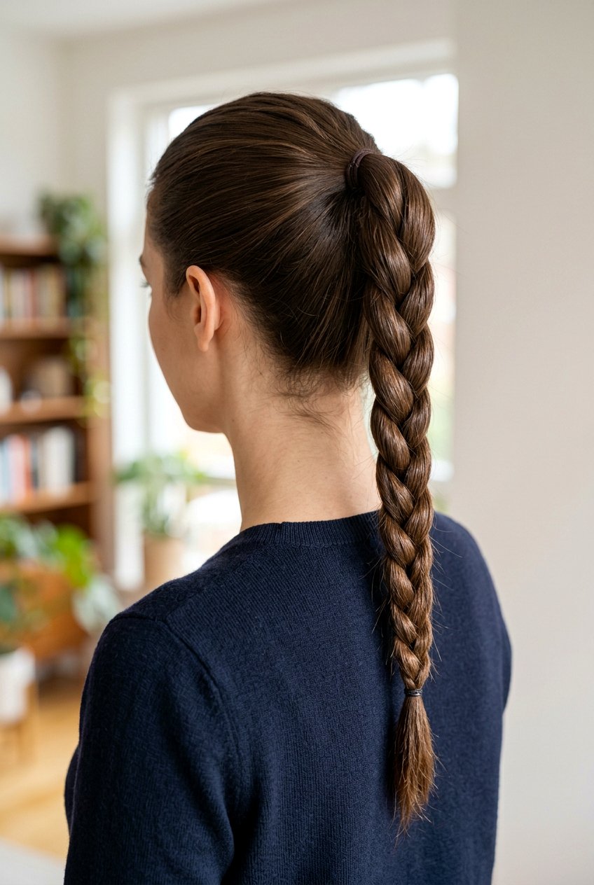 Rope Braid Ponytail - 20 quick hairstyles for school - 20 quick hairstyles for school