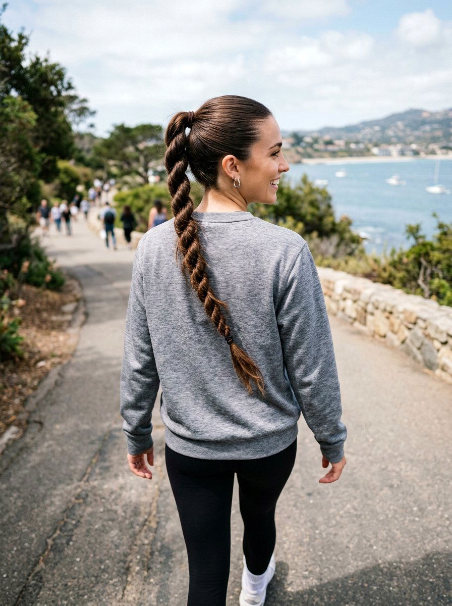 Rope Braid Ponytail - 20 cute hairstyle for casual day out - 20 cute hairstyle for casual day out