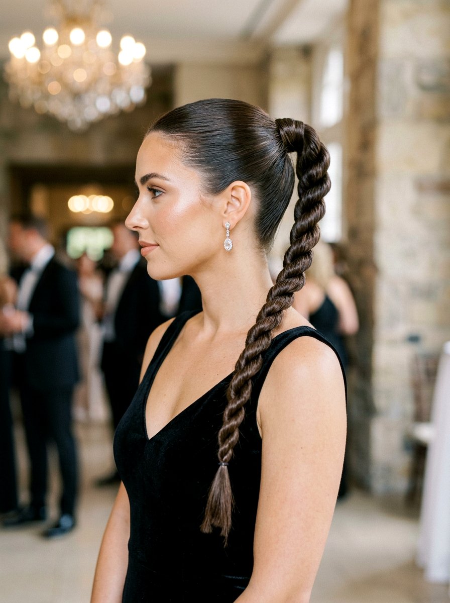 Rope Braid Ponytail - 20 prom ponytail with braid - 20 prom ponytail with braid