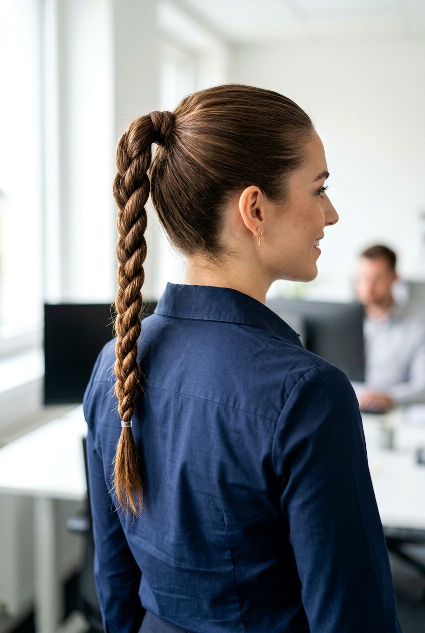 Rope Braid Ponytail For Moms - 20 mom easy work ponytail hairstyle - 20 mom easy work ponytail hairstyle