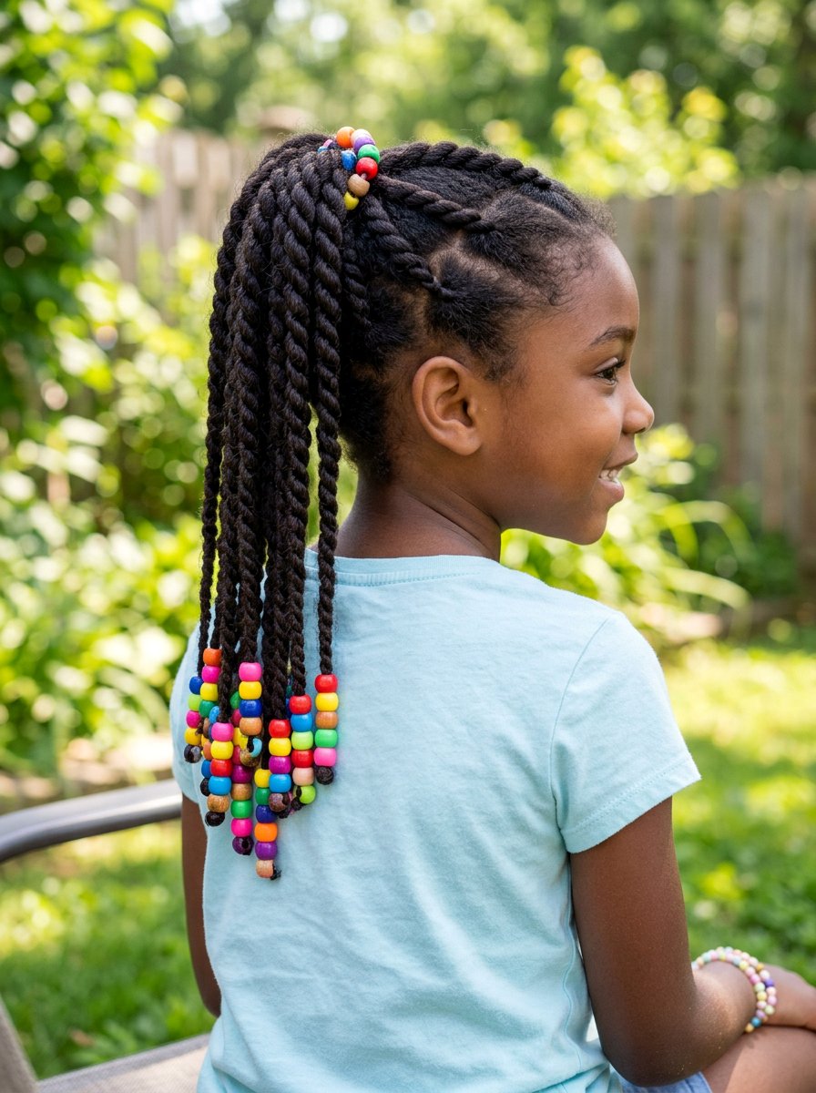 Rope Braid Ponytail With Beads - 20 school rope braid ponytail - 20 school rope braid ponytail