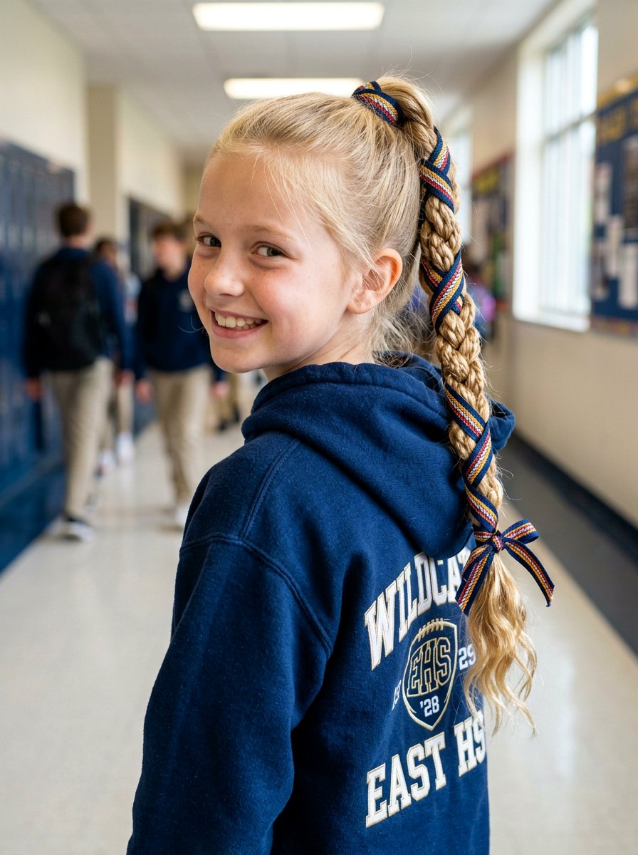 Rope Braid Ponytail With Ribbon - 20 school rope braid ponytail - 20 school rope braid ponytail