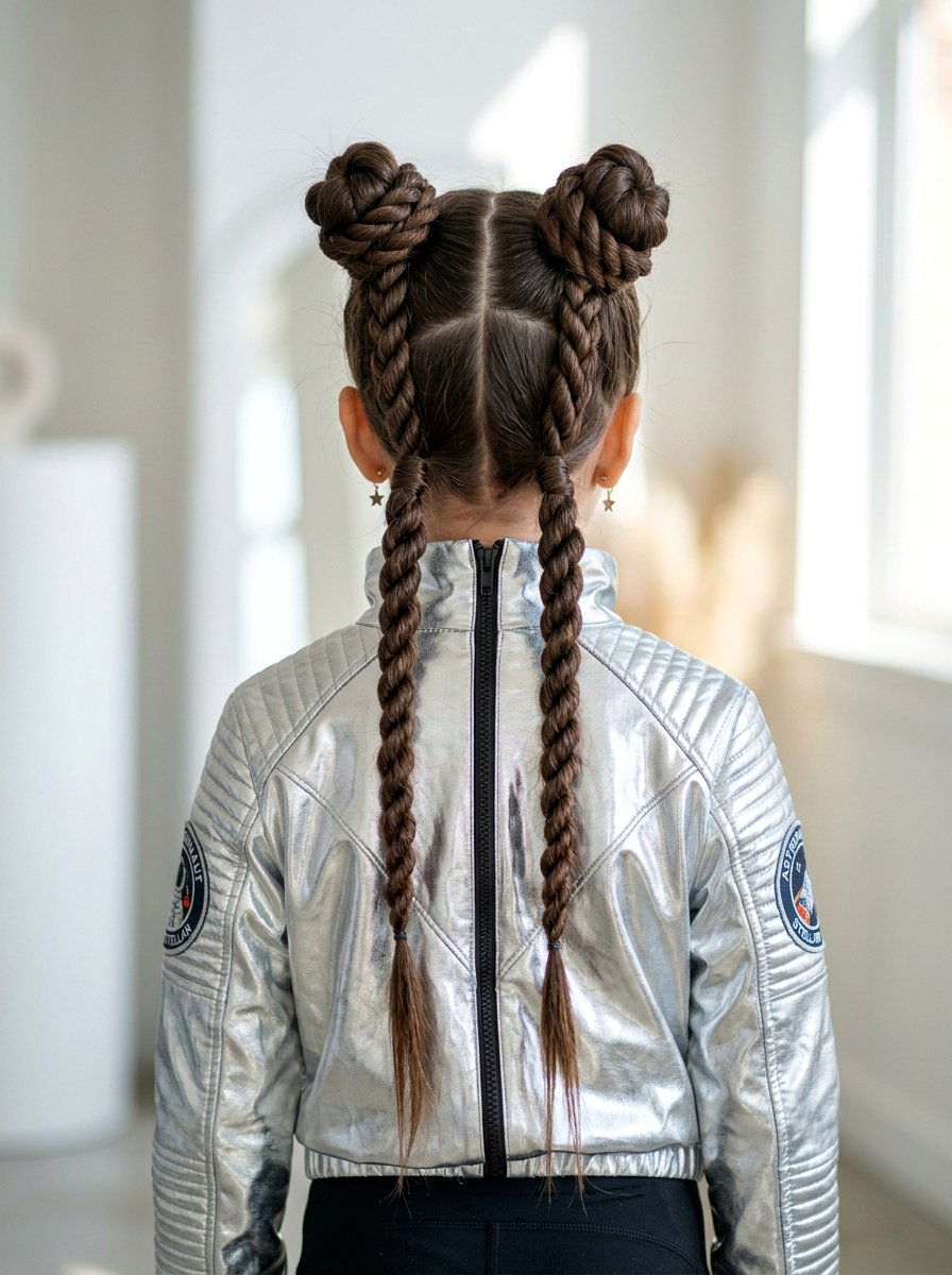 Rope Braid Ponytail With Space Buns - 20 school rope braid ponytail - 20 school rope braid ponytail