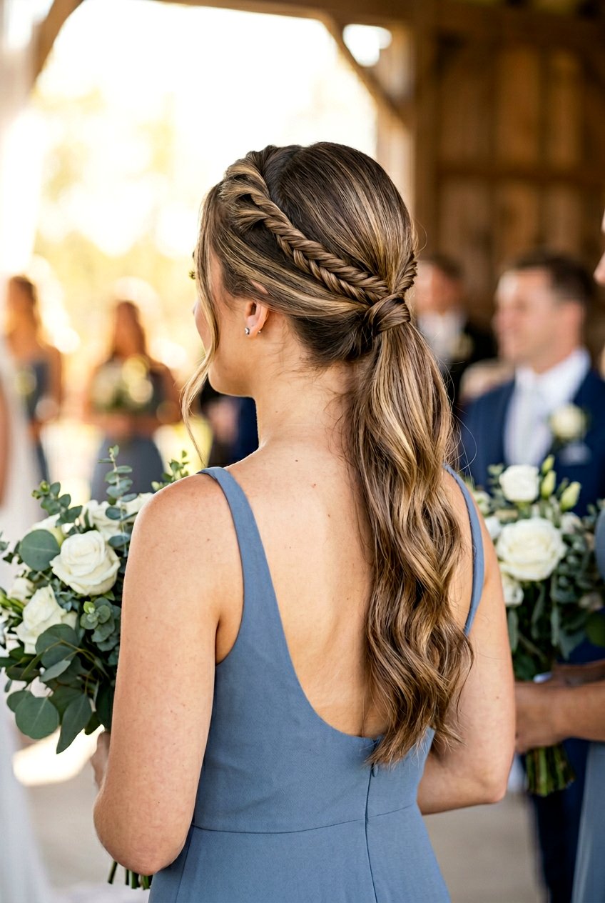 Rope Braid Ponytail for Bridesmaids - 20 bridesmaid ponytail with braid - 20 bridesmaid ponytail with braid