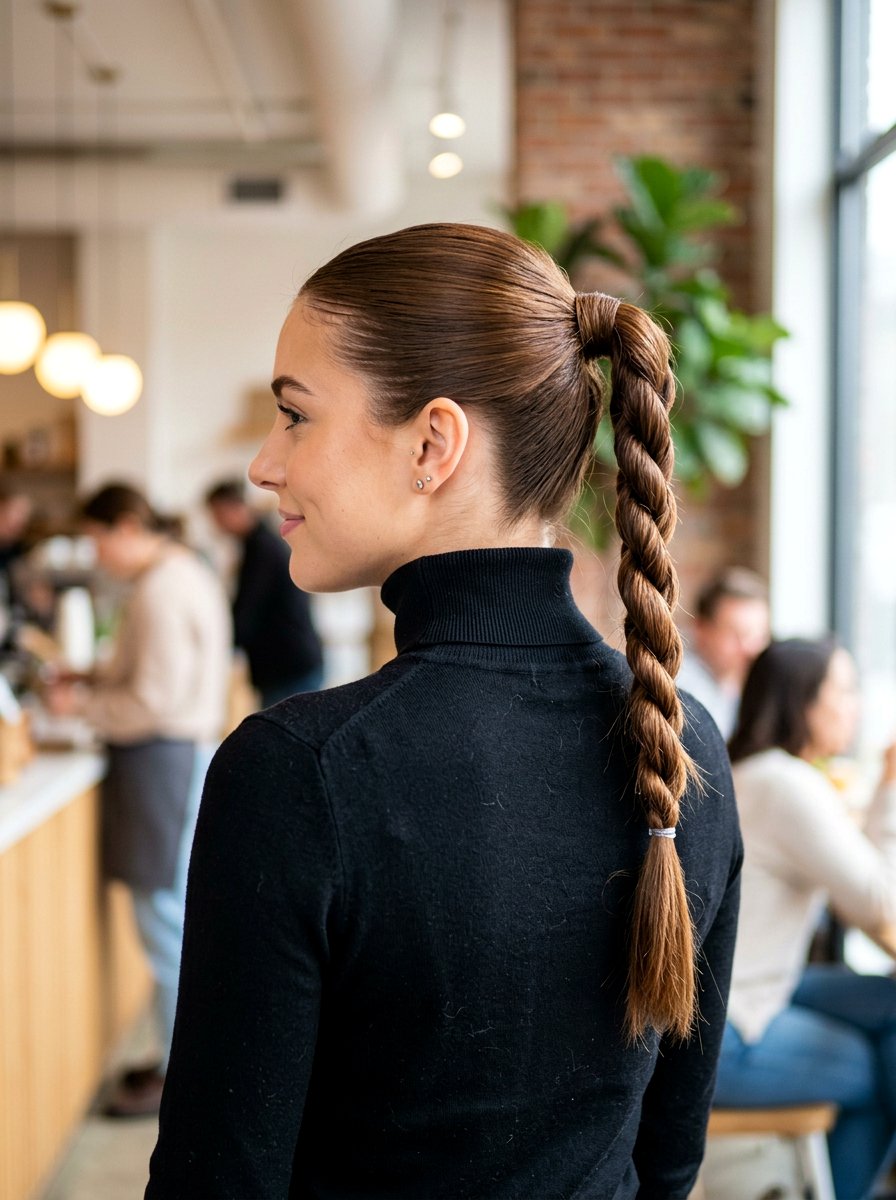 Rope Braided Ponytail - 20 date night hairstyle with soft glam ponytail - 20 date night hairstyle with soft glam ponytail