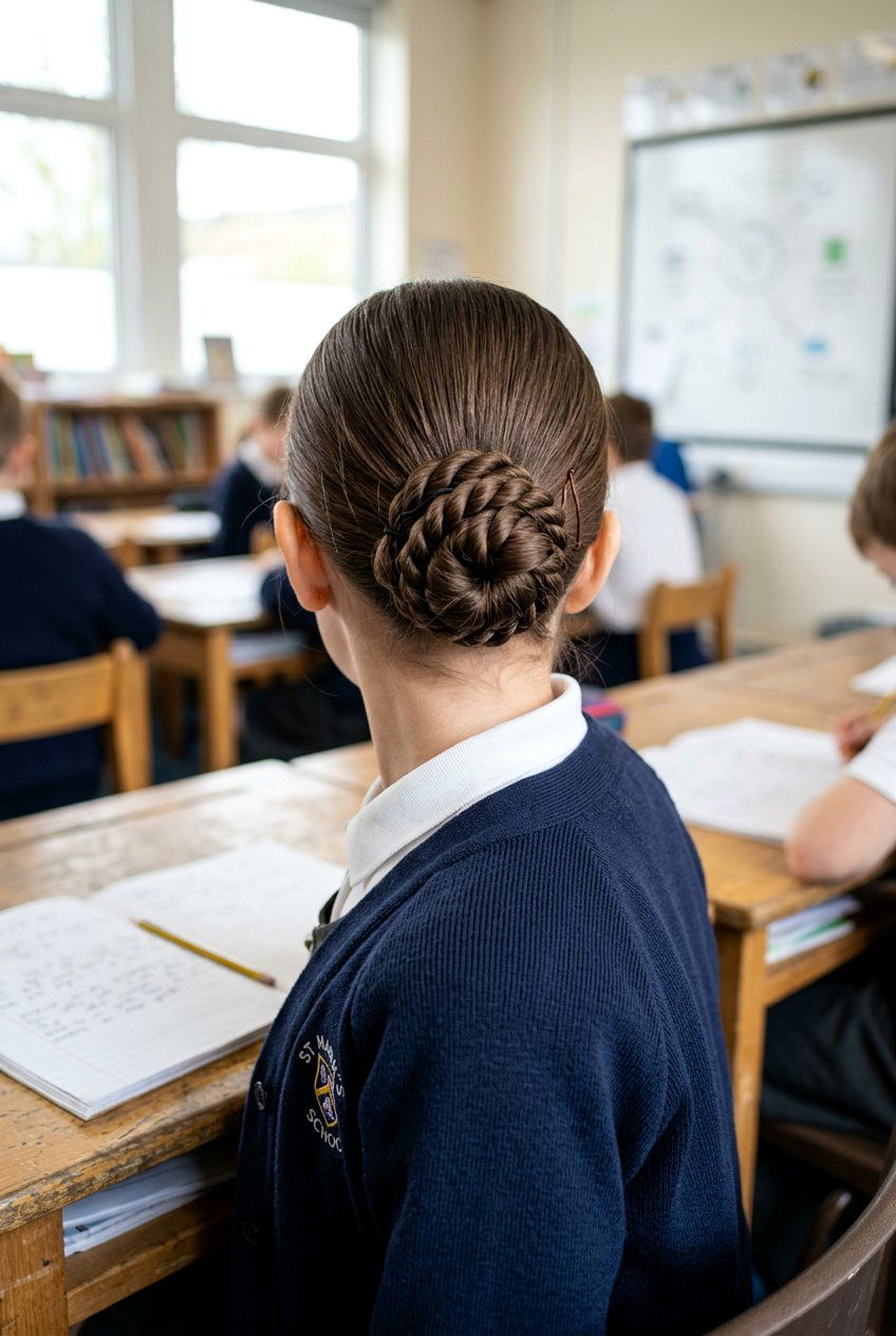 20 Cute and Easy School Bun Hairstyle Ideas for Girls to Try