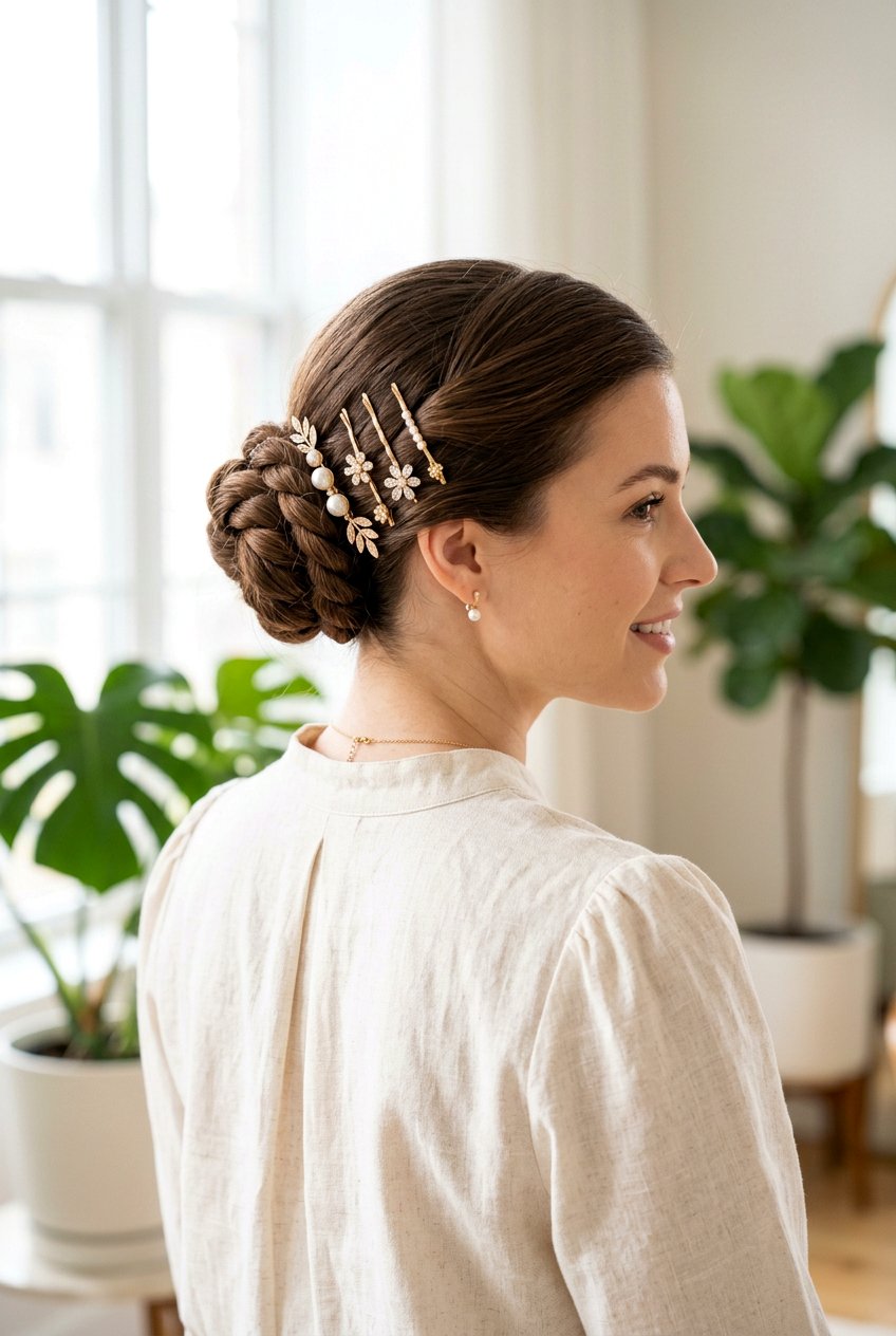 Rope Twist Bun With Hair Accessories - 20 rope twist bun hairstyle - 20 rope twist bun hairstyle