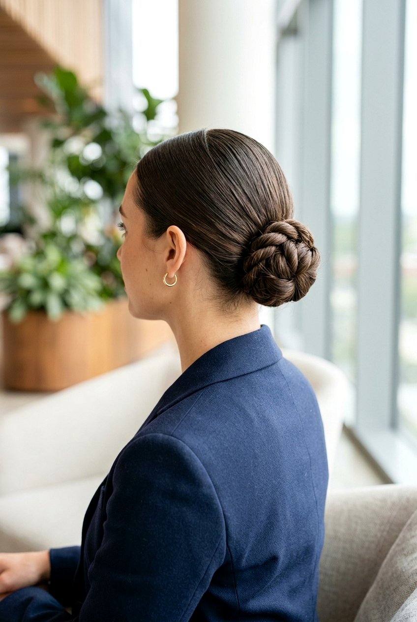 Rope Twist Bun With Middle Part - 20 rope twist bun hairstyle - 20 rope twist bun hairstyle