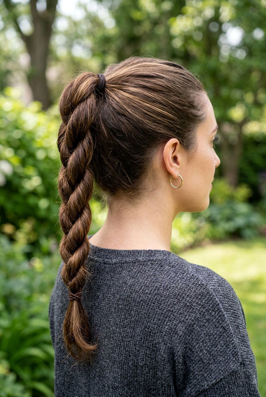 Rope Twist Ponytail - 20 easy hairstyles for school - 20 easy hairstyles for school