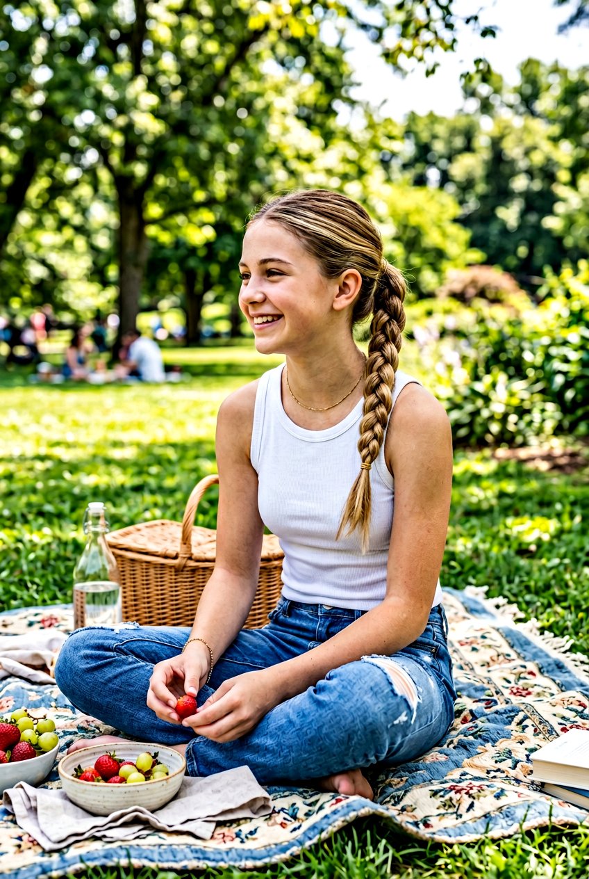 Rope Twist Ponytail For Picnic - 20 picnic hairstyles for girls - 20 picnic hairstyles for girls