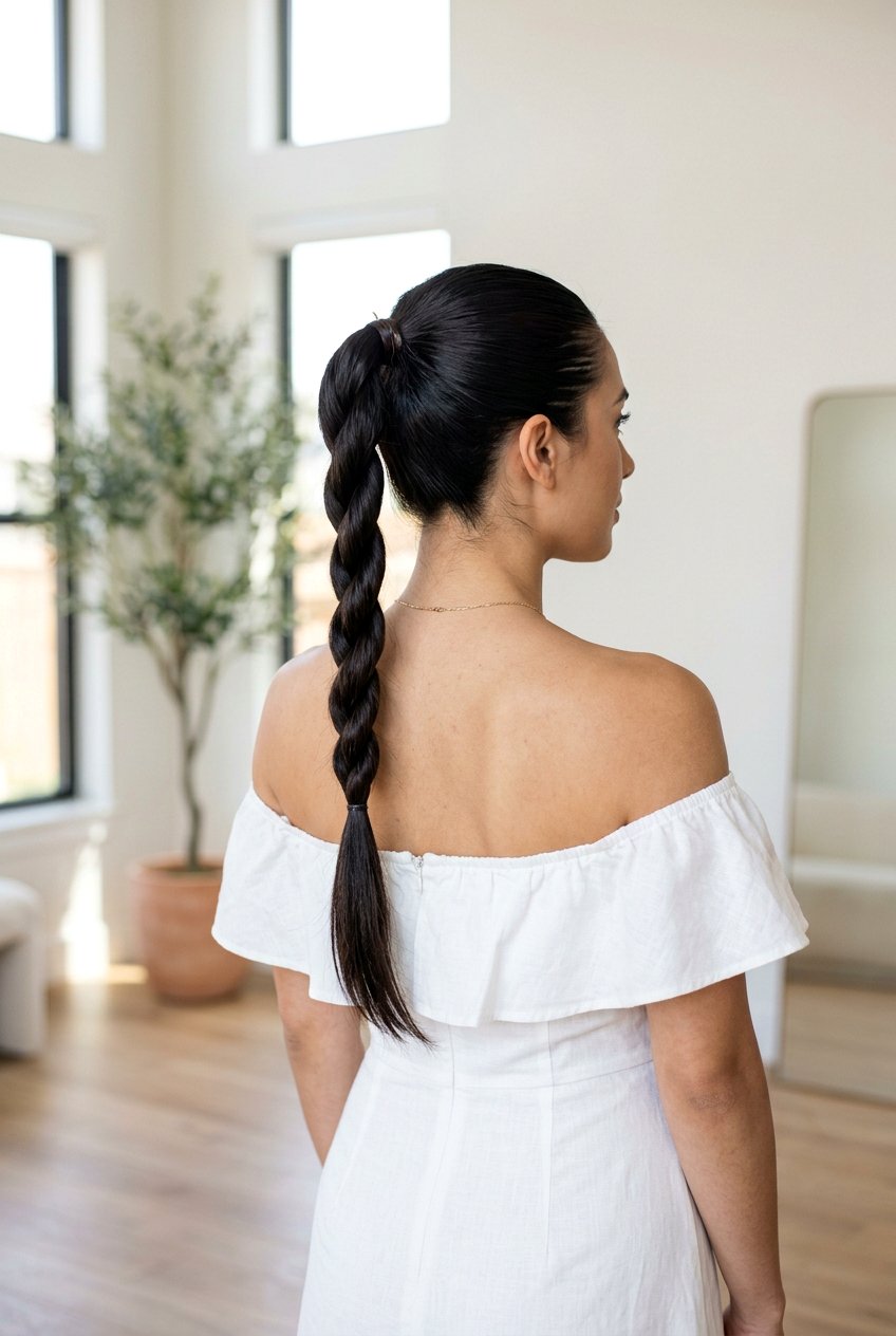 Rope Twisted Braided Ponytail - 20 braided ponytail for wedding guest - 20 braided ponytail for wedding guest