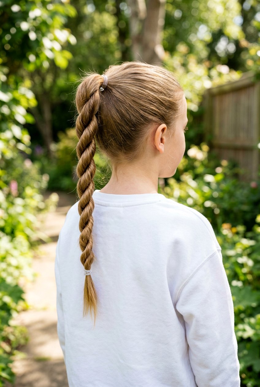 Rope braid ponytail - 20 exam day ponytail for girls - 20 exam day ponytail for girls