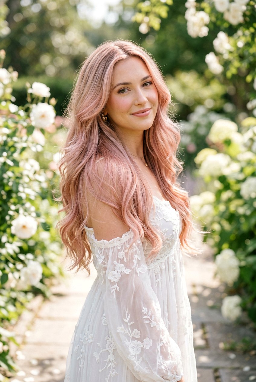 Rose Blonde Balayage Long Layers - 20 natural looking balayage for blondes - 20 natural looking balayage for blondes