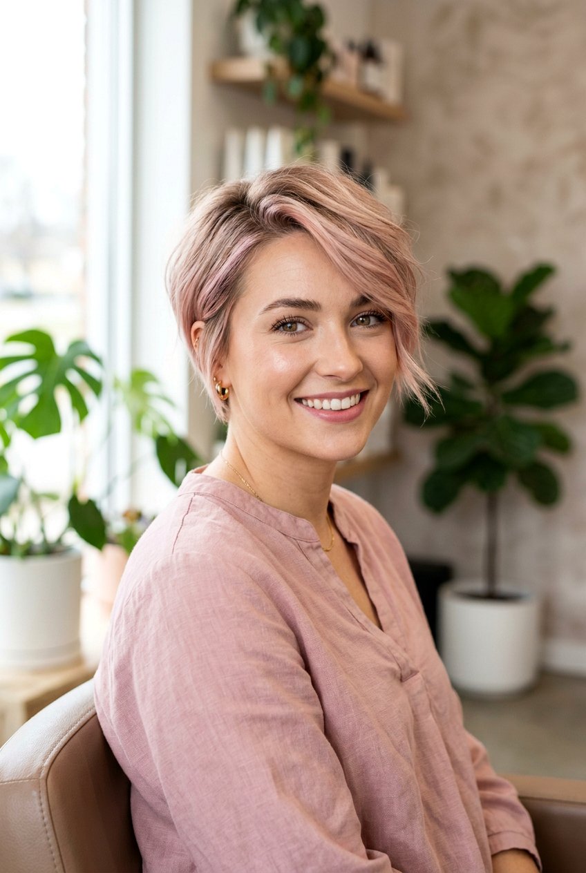 Rose Blonde Balayage Long Pixie - 20 blonde balayage for pixie haircut - 20 blonde balayage for pixie haircut