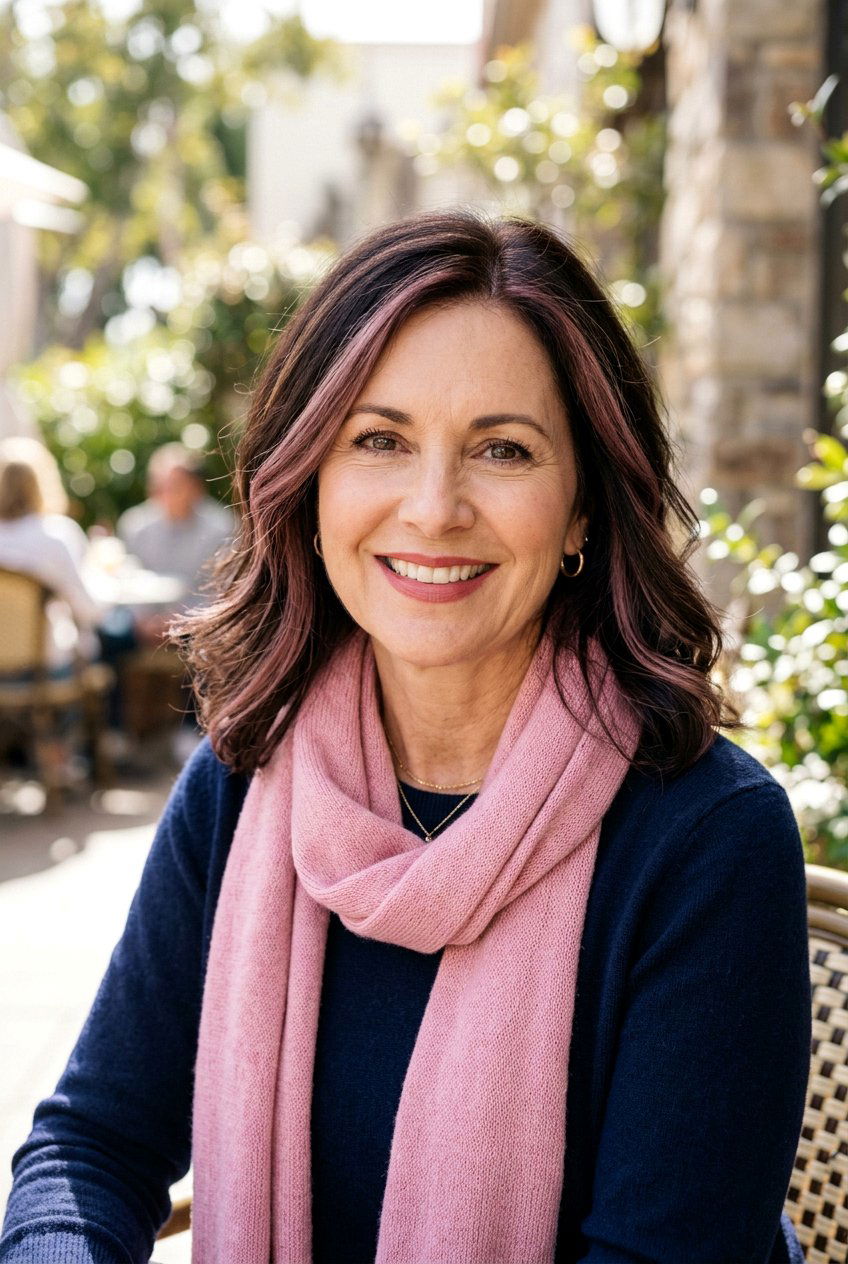 Rose Brown Face Frame - 20 face framing highlights for mature brunettes - 20 face framing highlights for mature brunettes