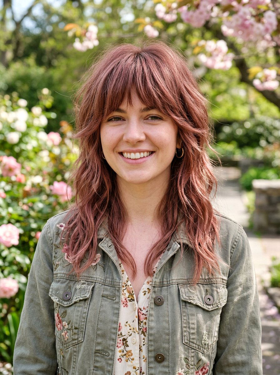 Rose Brown Shag Haircut - 20 spring rose brown hair color - 20 spring rose brown hair color