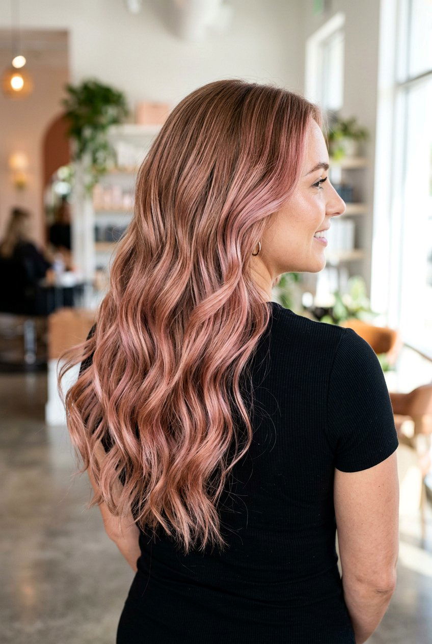 Rose Gold Balayage Long Hair - 20 balayage for long hair - 20 balayage for long hair