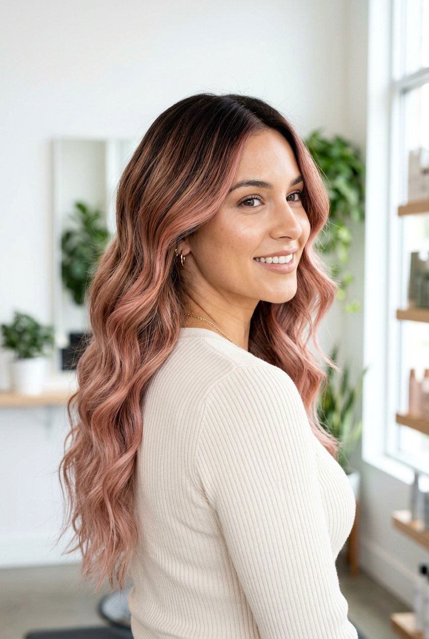 Rose Gold Balayage Ombre Look - 20 rose gold balayage hair - 20 rose gold balayage hair
