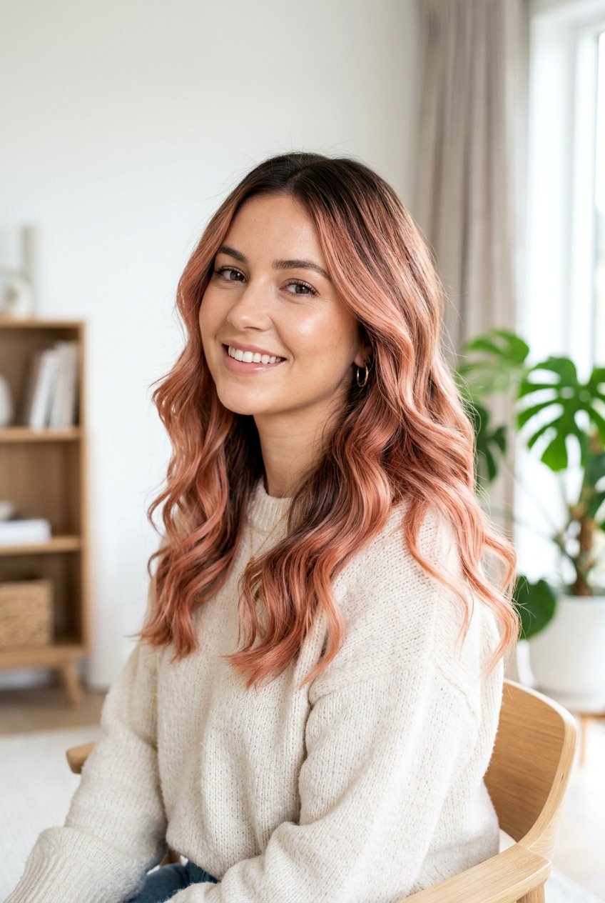 Rose Gold Balayage With Shadow Root - 20 rose gold balayage hair - 20 rose gold balayage hair