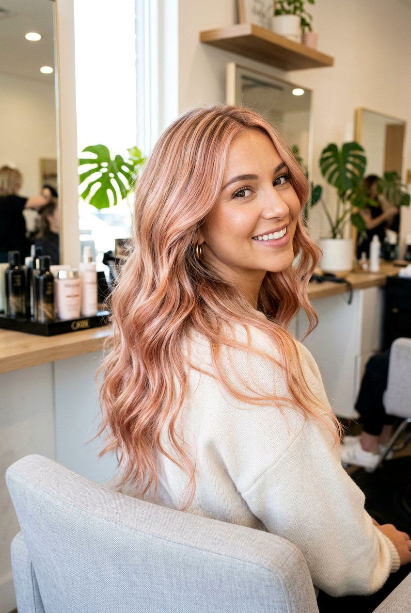 Rose Gold Balayage - 20 balayage hair color ideas - 20 balayage hair color ideas