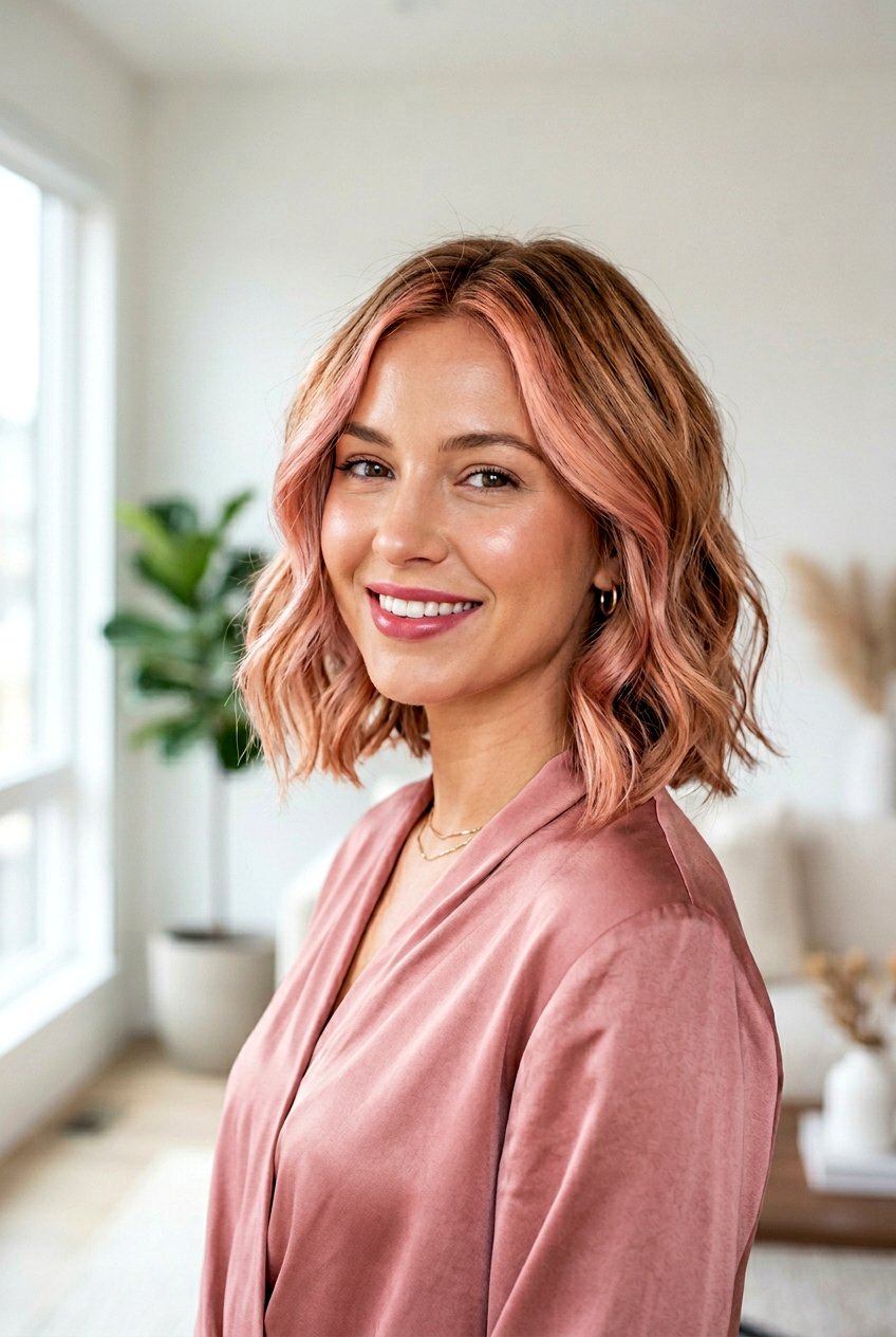 Rose Gold Blonde Balayage Bob - 20 blonde balayage for shoulder length bob - 20 blonde balayage for shoulder length bob