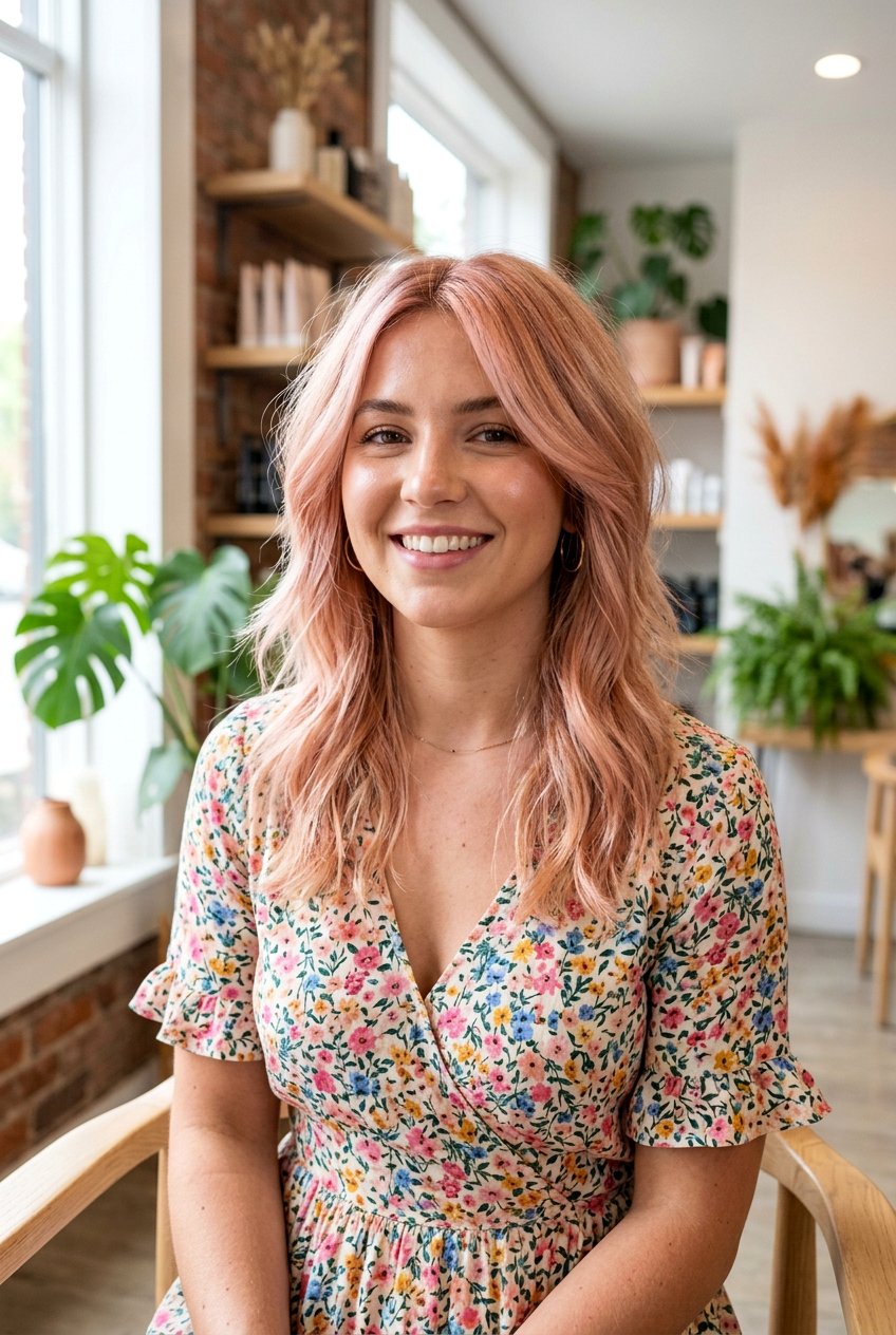 Rose Gold Blonde Gloss For Dry Highlighted Wispy Cut - 20 blonde gloss for dry highlighted hair - 20 blonde gloss for dry highlighted hair