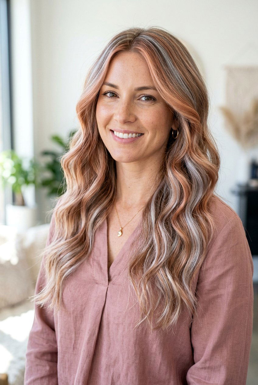 Rose Gold Blonde Gray Blending Balayage - 20 gray blending balayage for blondes - 20 gray blending balayage for blondes