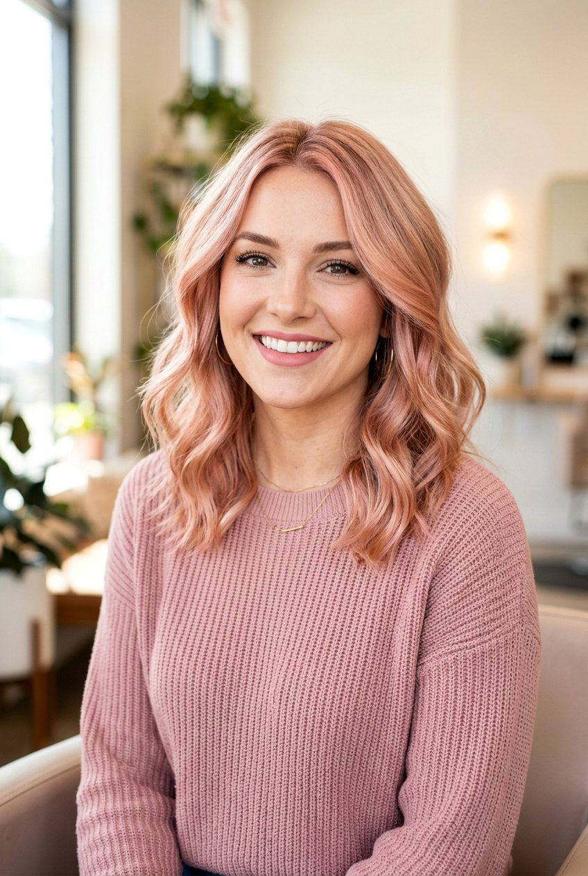 Rose Gold Blonde Lob - 20 blonde lob balayage ideas - 20 blonde lob balayage ideas