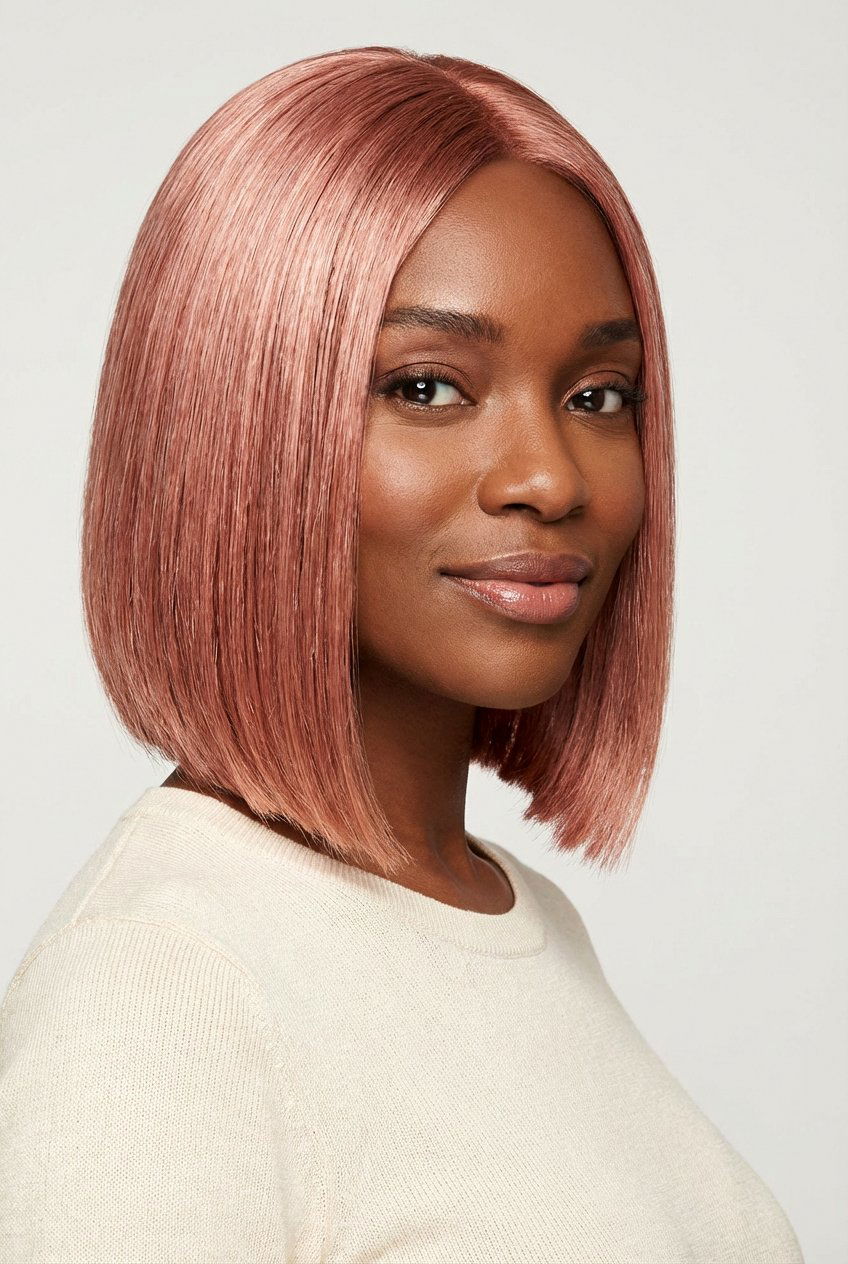 Rose Gold Bob Weave - 20 black hairstyles with color - 20 black hairstyles with color