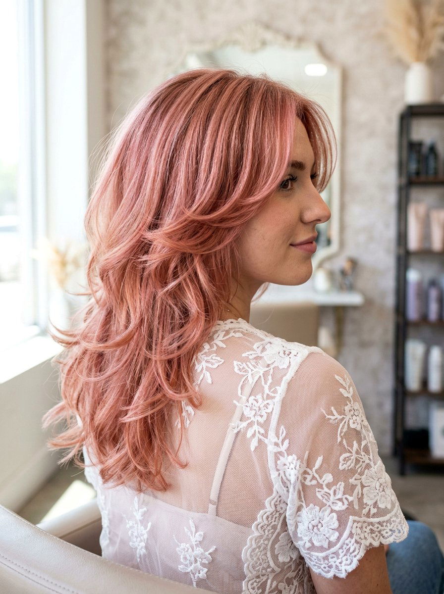 Rose Gold Butterfly Haircut - 20 butterfly haircut hair color ideas - 20 butterfly haircut hair color ideas