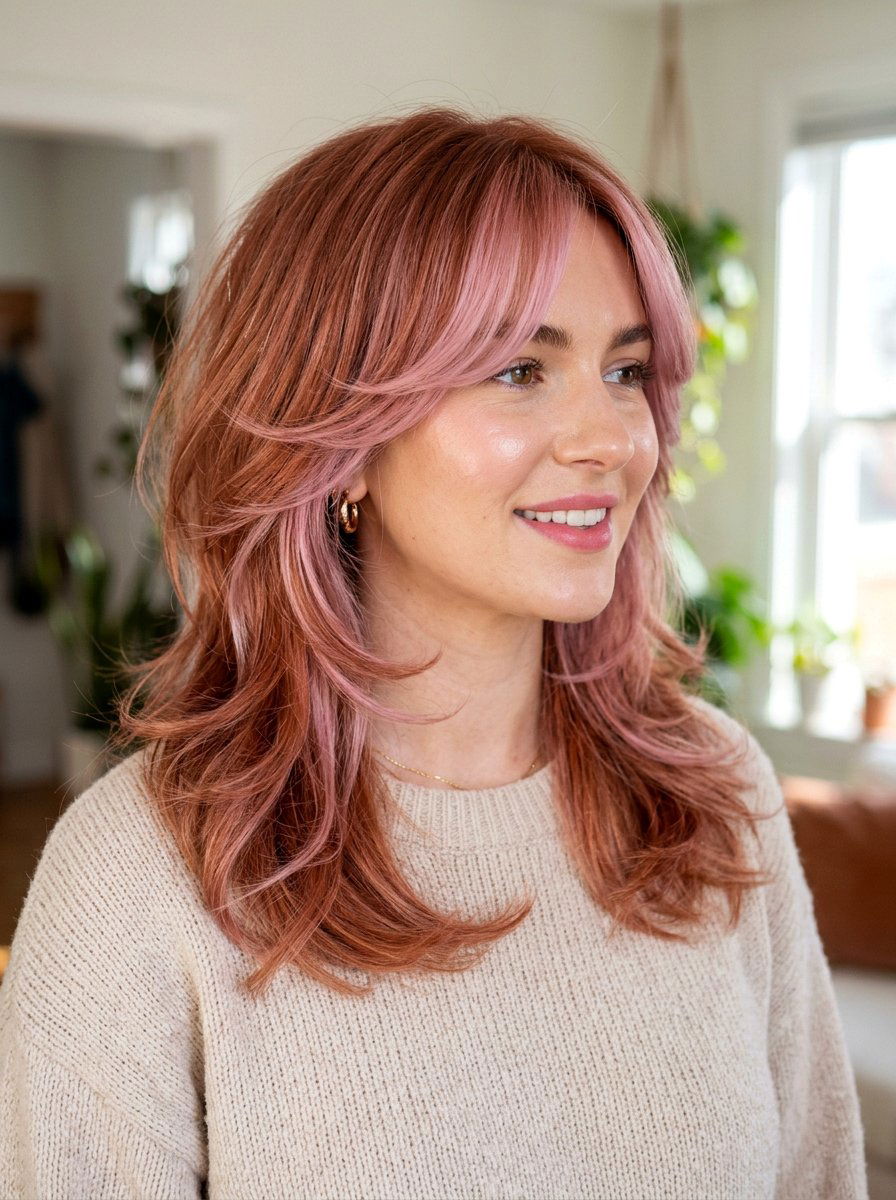 Rose Gold Copper Butterfly Haircut - 20 copper butterfly haircut color ideas - 20 copper butterfly haircut color ideas