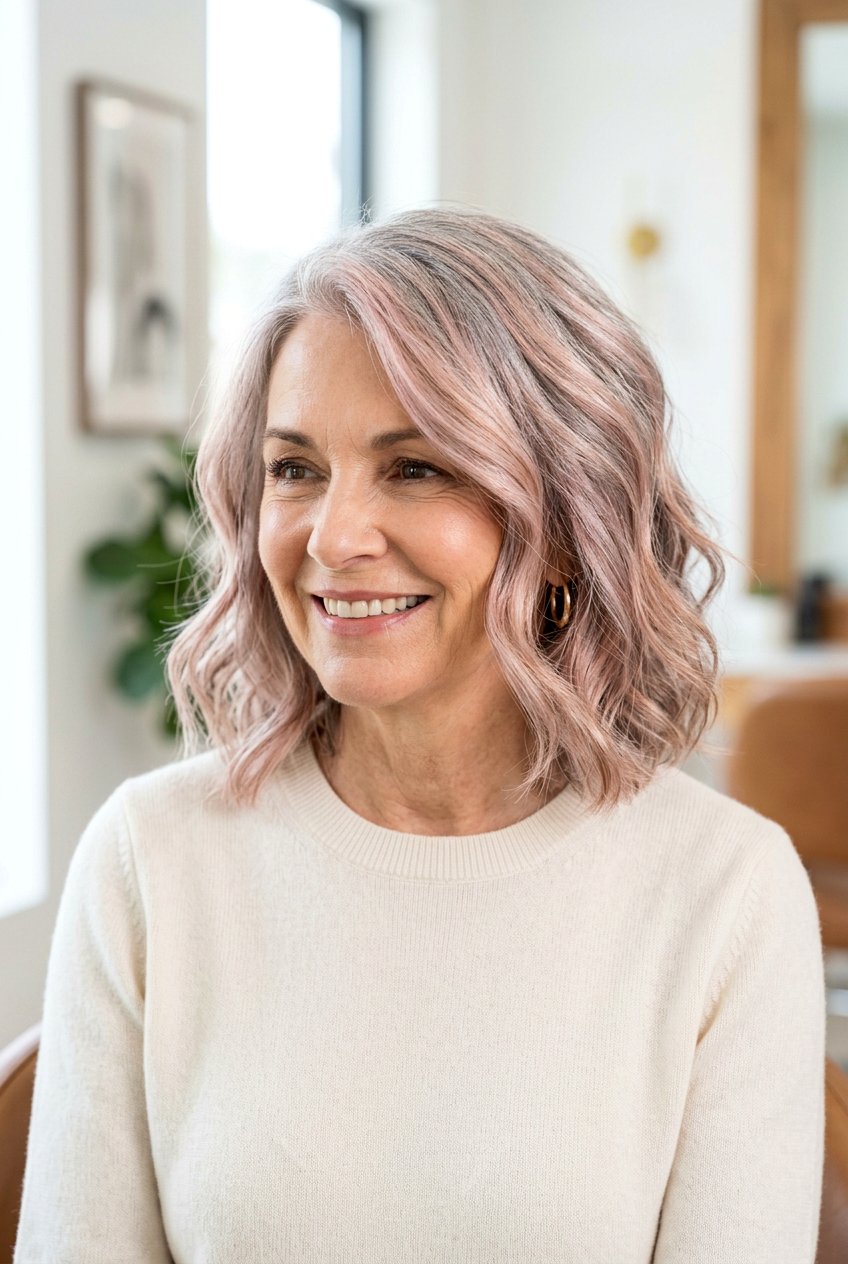 Rose Gold Gray Hair - 20 grandma hair color - 20 grandma hair color