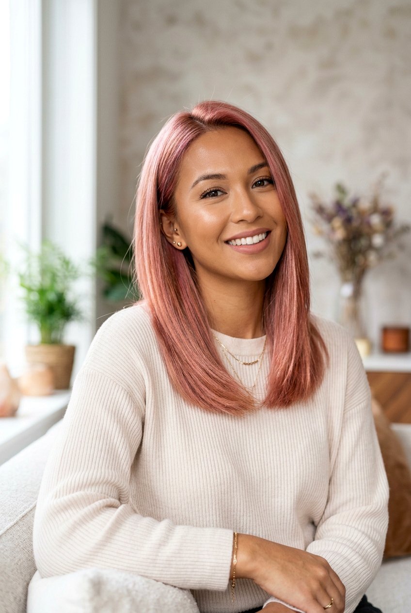 Rose Gold Hair Color - 20 hair color ideas for tan skin - 20 hair color ideas for tan skin