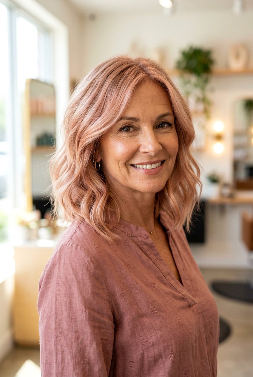 Rose Gold Hair Color - 20 hair color ideas for women over 50 - 20 hair color ideas for women over 50