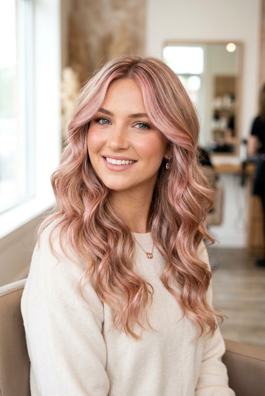 Rose Gold Hair Contour - 20 contour highlights hair - 20 contour highlights hair