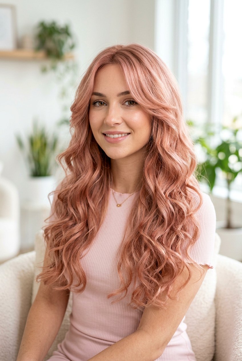 Rose Gold Long Layered Hair - 20 hair color ideas for long layered hair - 20 hair color ideas for long layered hair