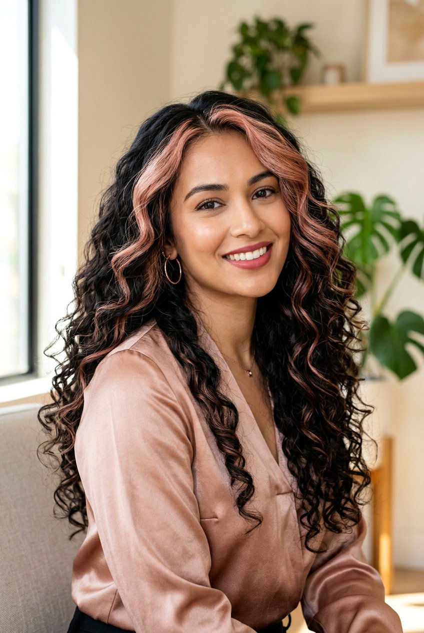 Rose Gold Money Piece Dark Hair - 20 e girl money piece hair - 20 e girl money piece hair