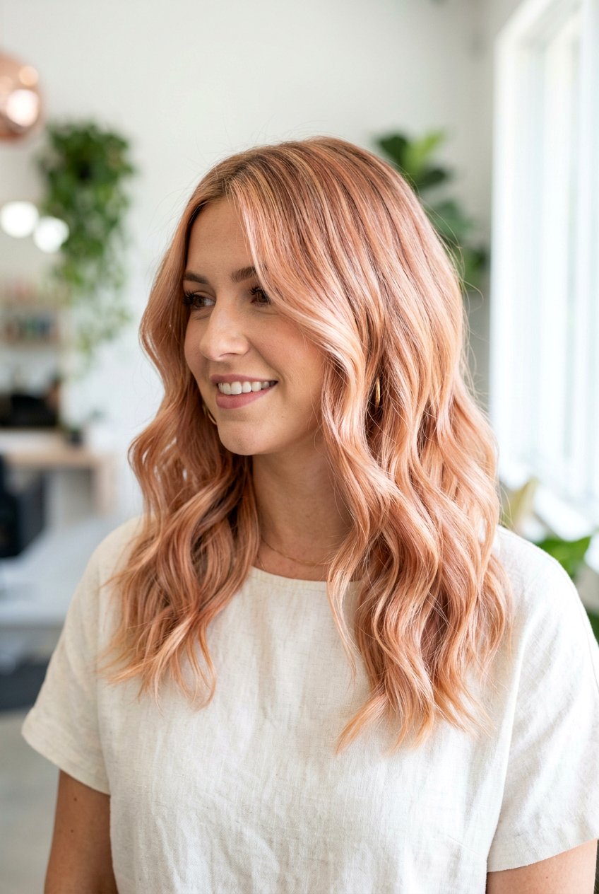 Rose Gold Peach Blonde - 20 soft peach blonde hair - 20 soft peach blonde hair