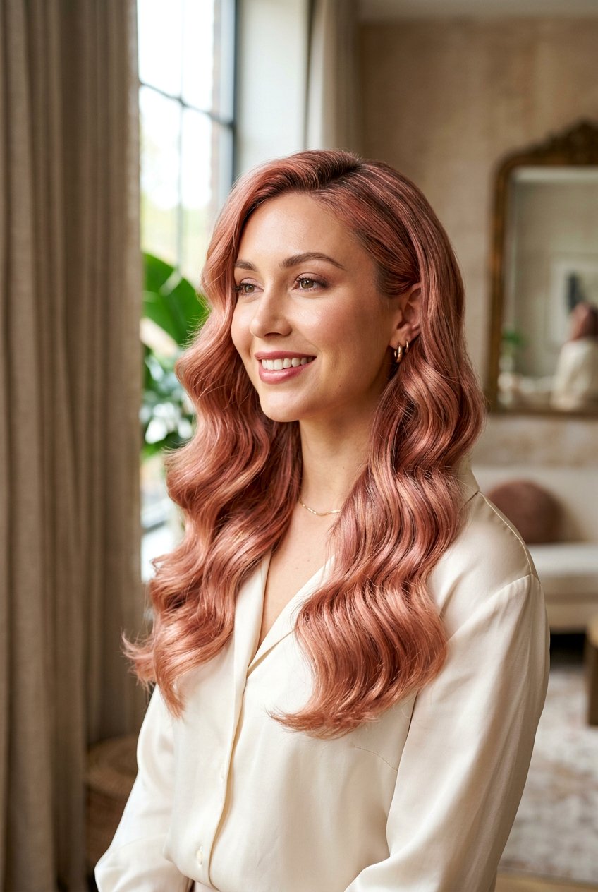 Rose Gold Peach Hair - 20 peach hair color ideas - 20 peach hair color ideas