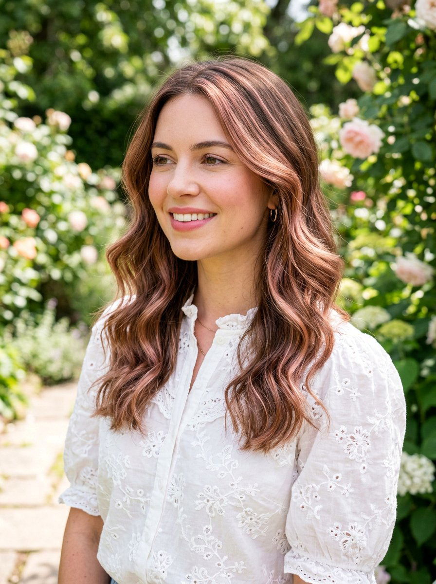 Rose Gold Ribbon Highlights On Medium Brown Hair - 20 ribbon highlights for medium brown hair - 20 ribbon highlights for medium brown hair