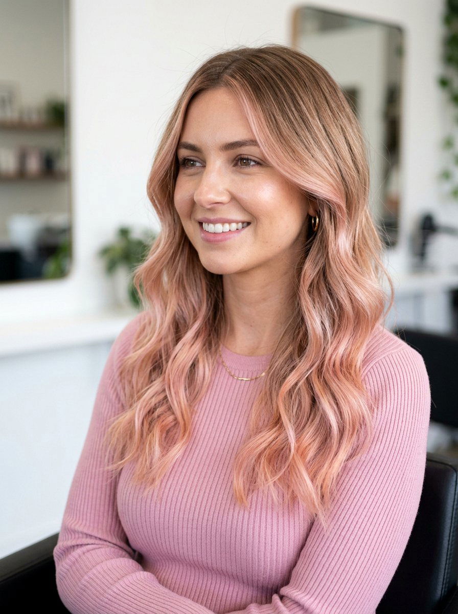 Rose Gold Root Smudge Balayage - 20 root smudge ideas for balayage - 20 root smudge ideas for balayage