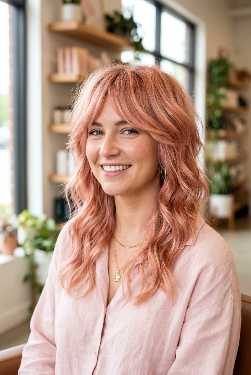 Rose Gold Shag Haircut - 20 hair color ideas for shag haircuts - 20 hair color ideas for shag haircuts