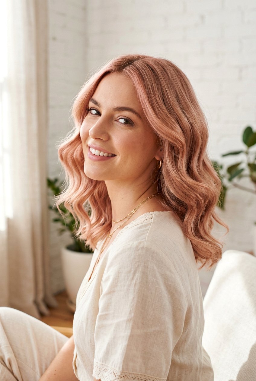 Rose Gold Shoulder Length Hair - 20 hair color ideas for shoulder length hair - 20 hair color ideas for shoulder length hair