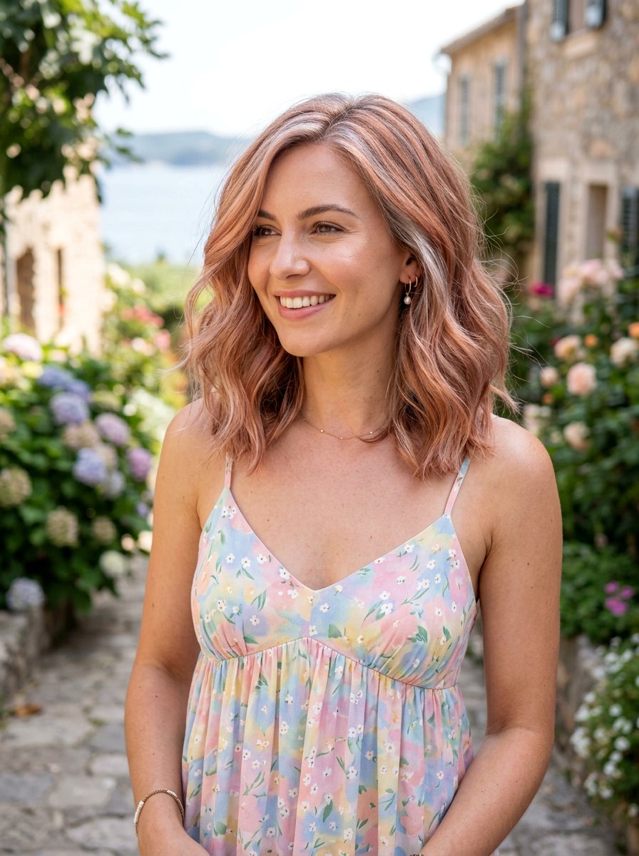 Rose Gold Silver Lob - 20 silver lob hair color ideas - 20 silver lob hair color ideas