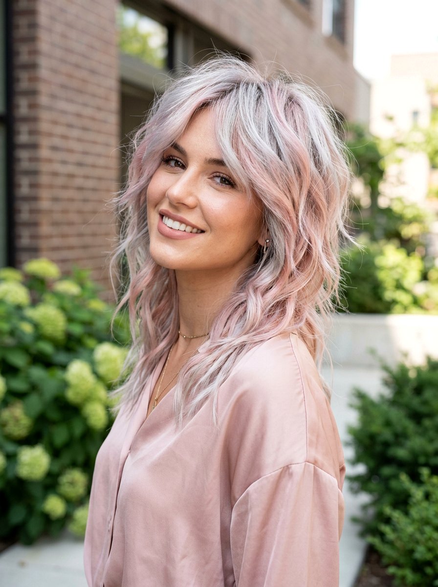 Rose Gold Silver Shag - 20 silver shag hair color ideas - 20 silver shag hair color ideas