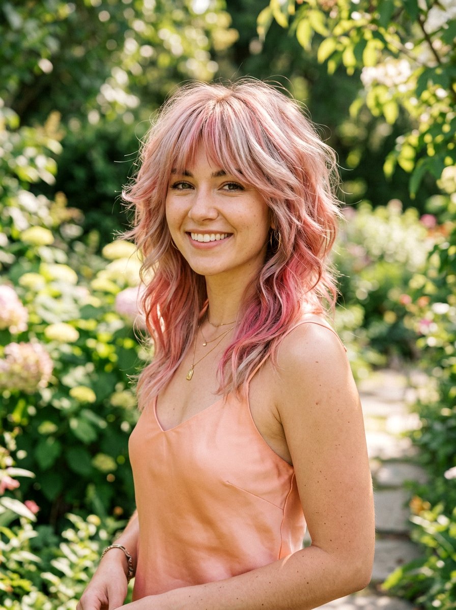 Rose Gold Silver Wolf Cut - 20 silver wolf cut color ideas - 20 silver wolf cut color ideas