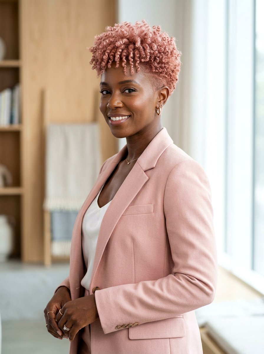 Rose Gold Tapered Natural Haircut - 20 tapered natural haircut with color - 20 tapered natural haircut with color