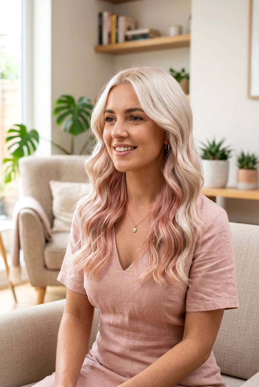 Rose Gold Underlayer Blonde Hair - 20 bold peekaboo underlayer color - 20 bold peekaboo underlayer color