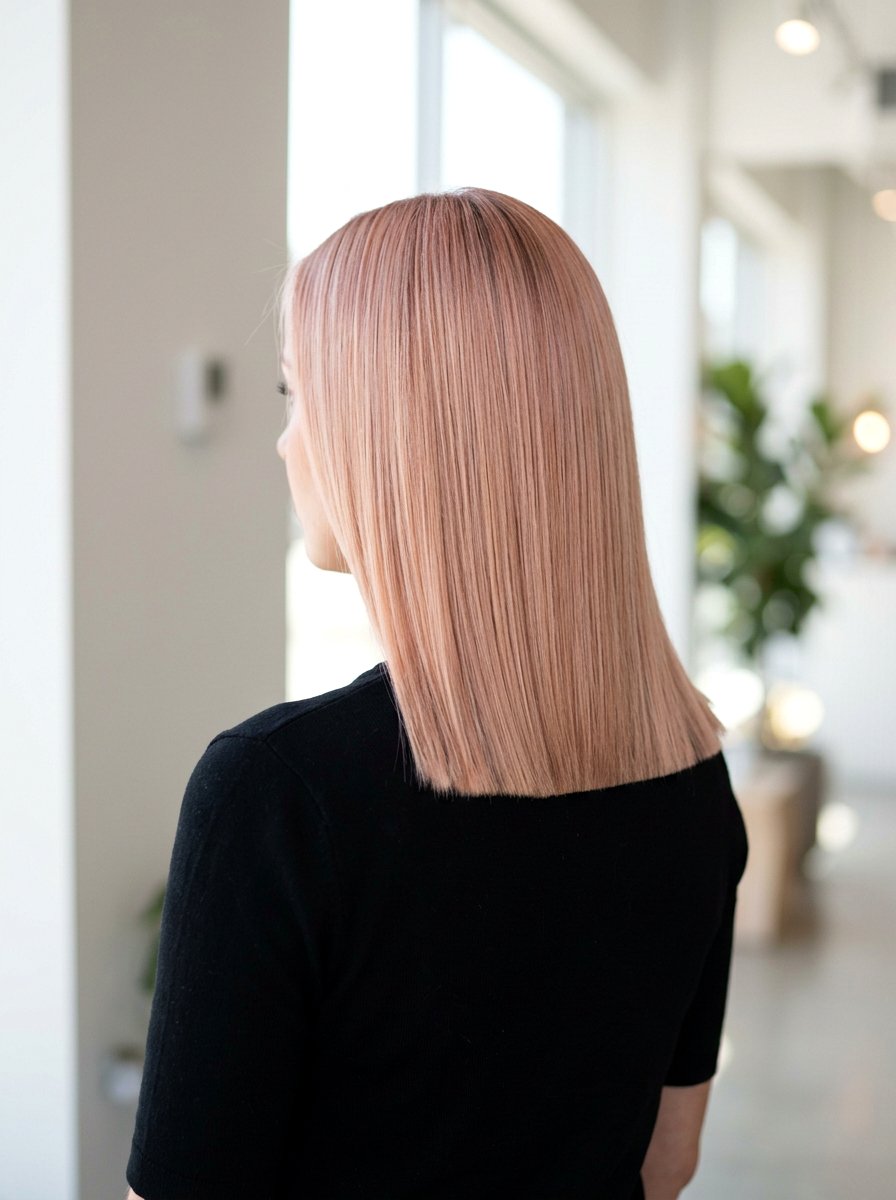 Rose Peach Blonde Blunt Cut - 20 summer peach blonde hair color - 20 summer peach blonde hair color